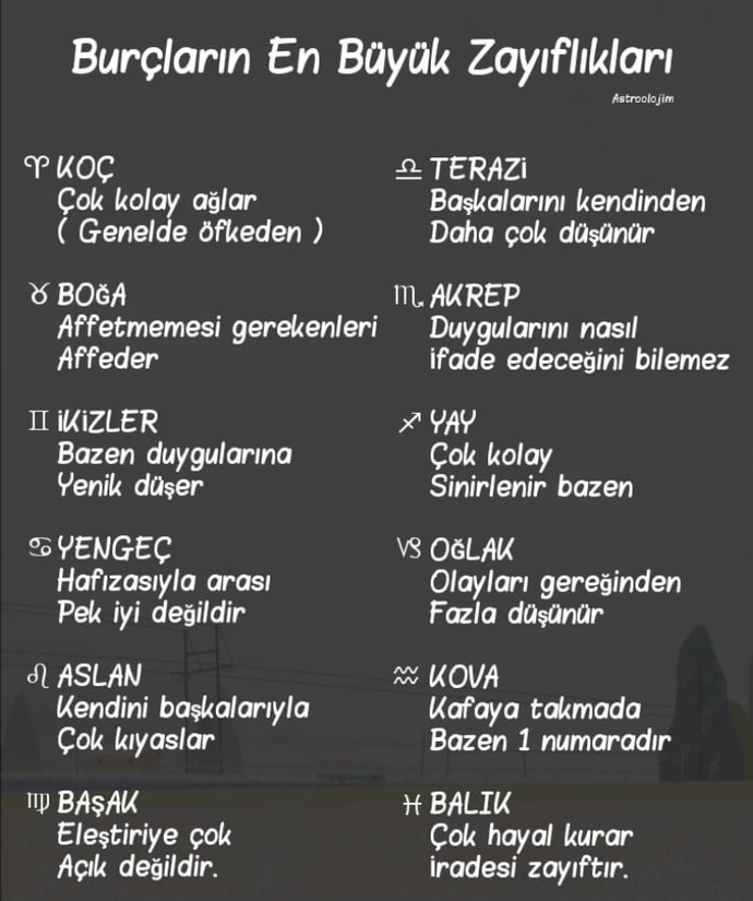 Burçların en büyük zayıflıkları nedir?