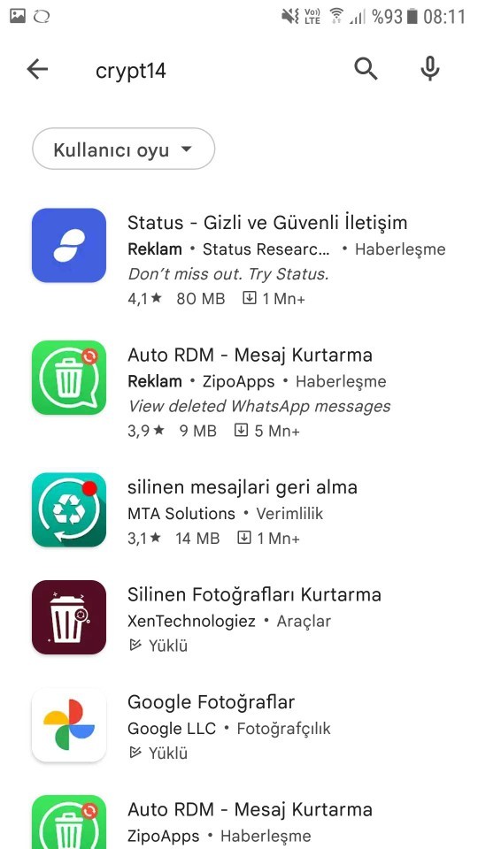 Telefonumun dahili depolama alanında, silinen mesajları, fotoğrafları geri getirme kalıntıları buldum. Normal mi?