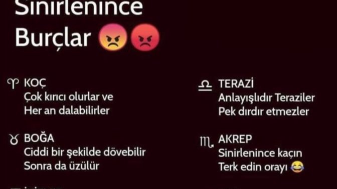 Senin burcun sinirlenince ne yapıyor?