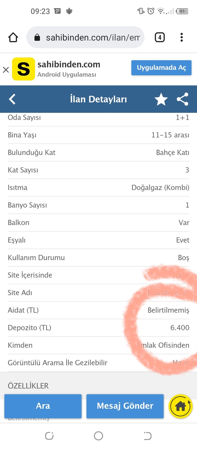 Aynı daireye istenen depozito fiyatı bu da