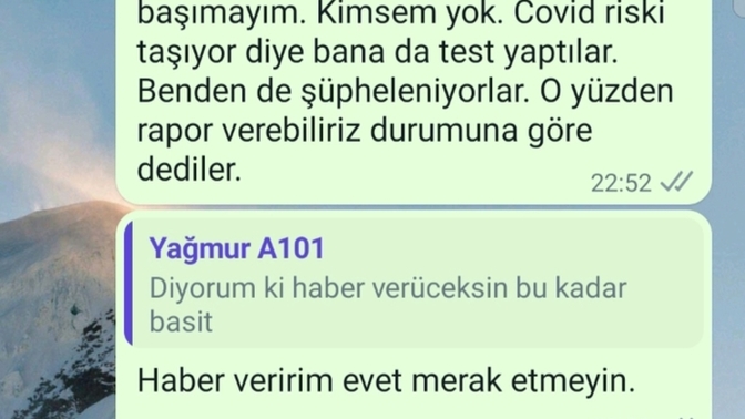 Ailem hastanelik oldu. Hastanedeyim. Covid riski olduğu için doktordan rapor aldım. Mağaza yardımcısı kabul etmiyor. Yardım?
