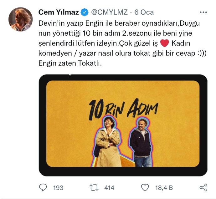 Cem Yılmaz Kadın Komedyen ifadesini kullanınca takipçisinden tepki aldı. Sizce kadın komedyen ifadesi yanlış mı?