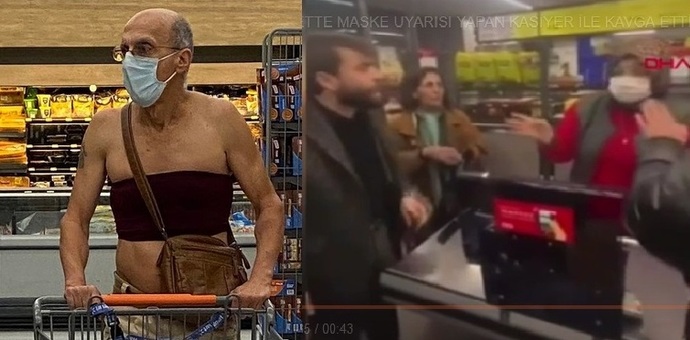 Maske uyarısı yapan kasiyerin üzerine yürüdüler! Markette maske takıyor musunuz?