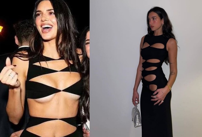 Dua Lipa, Kendall Jennerın elbisesine benzer bir elbise giydi! Sizce hangisine daha çok yakışmış?