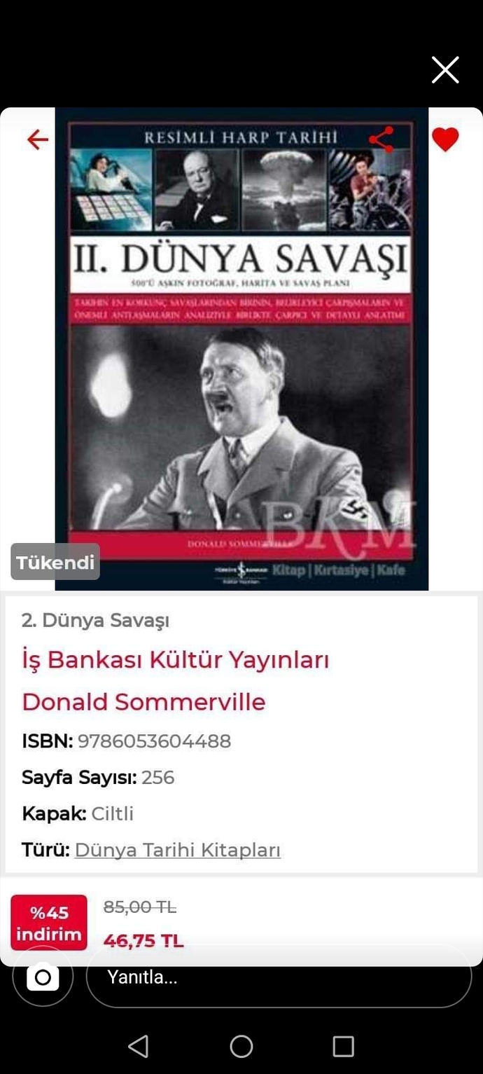 2. Dünya savaşını anlatan Donald Sommerville kitabını nerden bulabilirim?