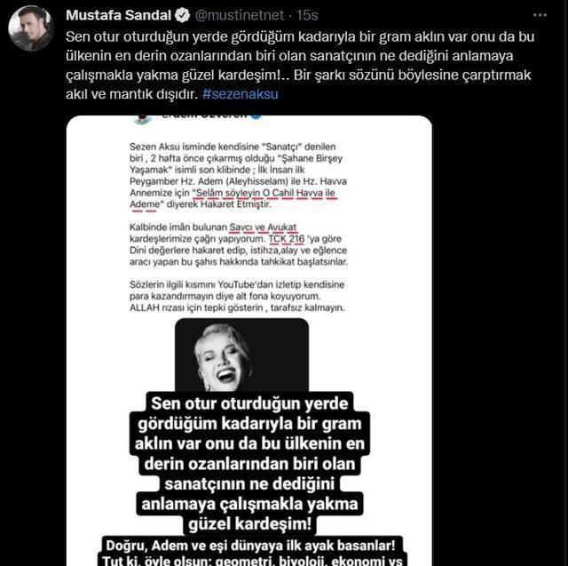 Sezen Aksunun Şahane Bir Şey Yaşamak şarkısının sözleri tepki çekti! Mustafa Sandal haklı mı?