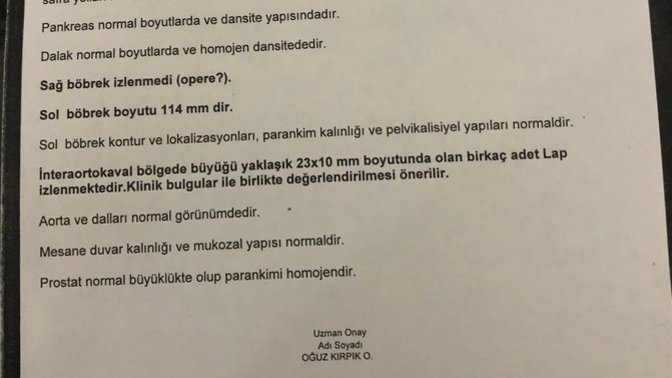Babamın sonucu pet CT sonuçları pazartesi günü çıkacak yorumlayabilen var mı?