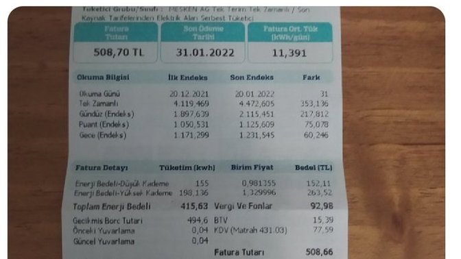 Bu ay evinize kaç TL elektrik faturası geldi?