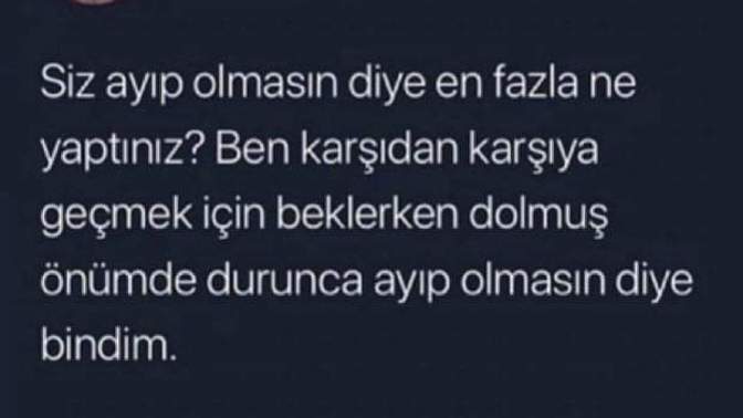 Siz ayıp olmasın diye en fazla ne yaptınız?