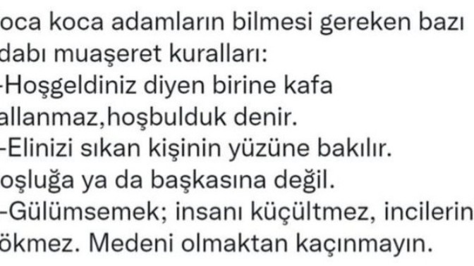 Adabı muaşeret kurallarına uyuyor musunuz?