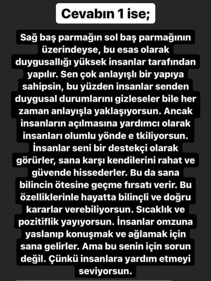 Ellerinizi ve parmaklarınız birleştirme şekliniz nasıl?