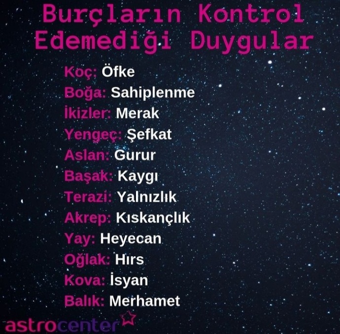 Burcuna göre kontrol edemediğin duygu ne?