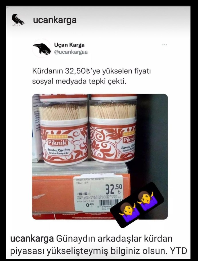 Piyasada kürdan bile 32,50₺, siz ne düşünüyorsunuz?