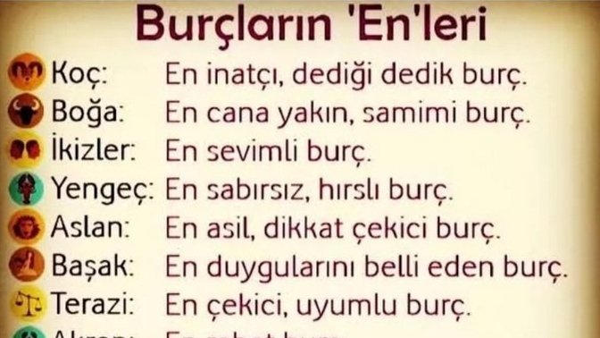 Senin burcunun enleri nelerdir?