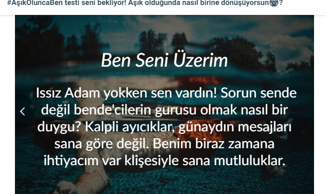 #AşıkOluncaBen testi seni bekliyor! Aşık olduğunda nasıl birine dönüşüyorsun🤓?