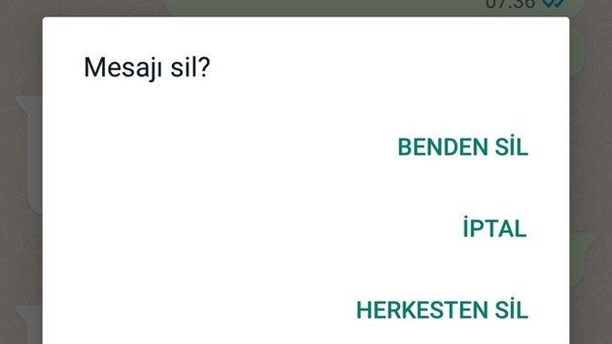 WhatsApp'ta "Benden sil, Herkesten sil" neye göre değişiyor?