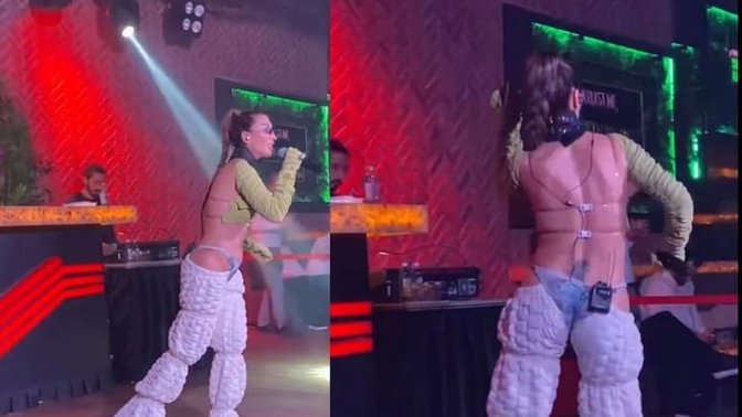 Hande Yener bikini altını pantolonun üzerine giydi! Sahne kostümünü nasıl buldunuz, sizce moda bu mu?
