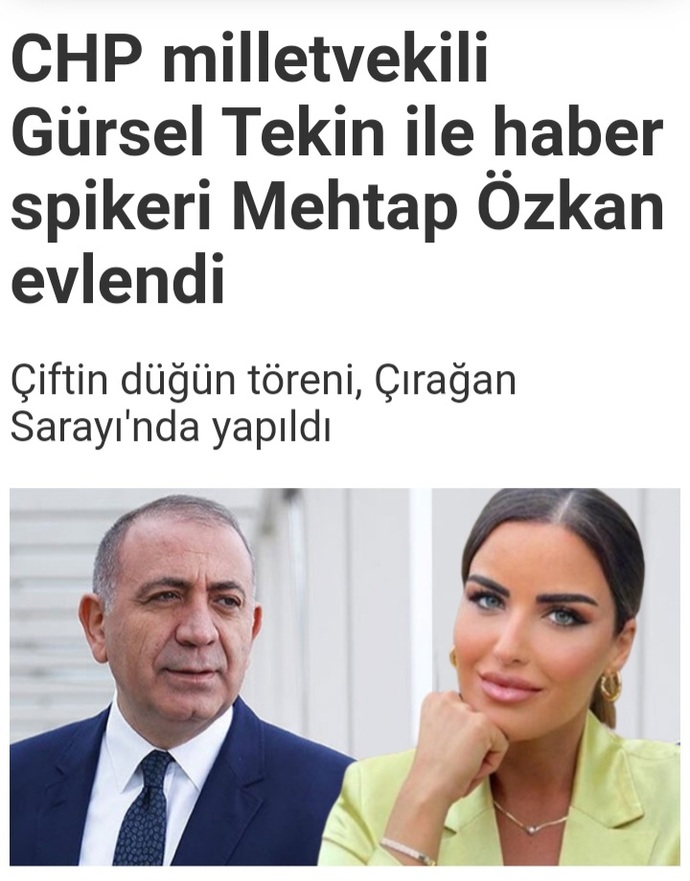 Haber spikeri Mehtap Özkan ile CHP millet vekili Gürsel Tekin evlendi. Ne düşünüyorsunuz?