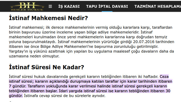 Cinsel istismarda istinaf sonucu nezaman çıkar?