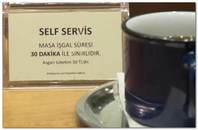 Kafede saat ve fiyat şartı! 30 TL sipariş vermeden oturmak yok. Siz böyle kafelere gider misiniz?