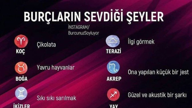 Burçların sevdiği şeyler neler?