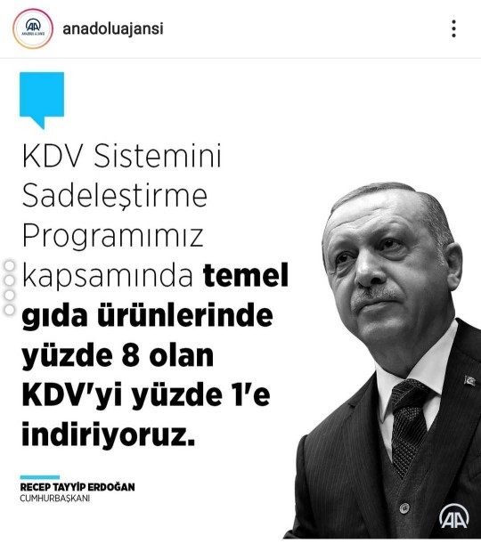 Temel gıda ürünlerinde KDV %1e düşüyor since fiyatlarda asagi duser mi?