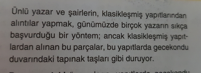 Yeni nesil yazarların klasiklerden alıntı yapmalarına bakış açınız nedir?