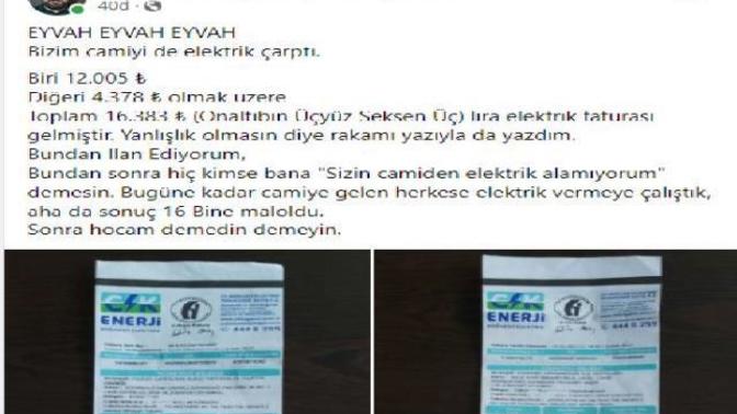 25 yıllık imam Ömer Karadağ, camiye gelen okkalı elektrik faturalarına esprili bir şekilde tepki gösterdi. Ne düşünüyorsunuz?