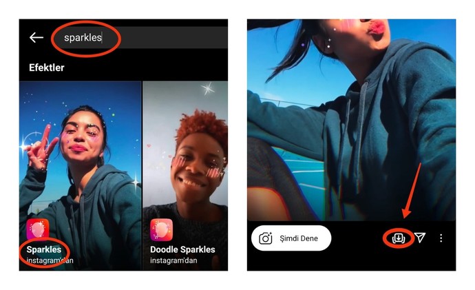 Instagram yüz filtrelerini kaydetmek