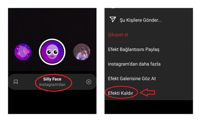 Instagram yüz filtrelerini silmek 