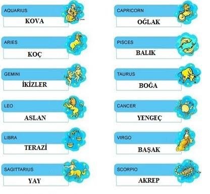 Burcunuzun İngilizcesi neymiş?