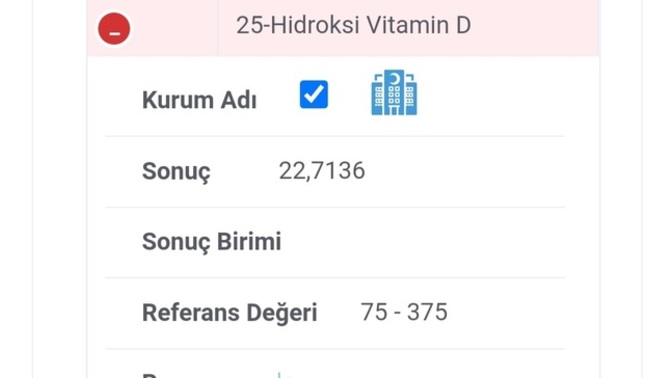 D vitamini sonucundan anlayan?