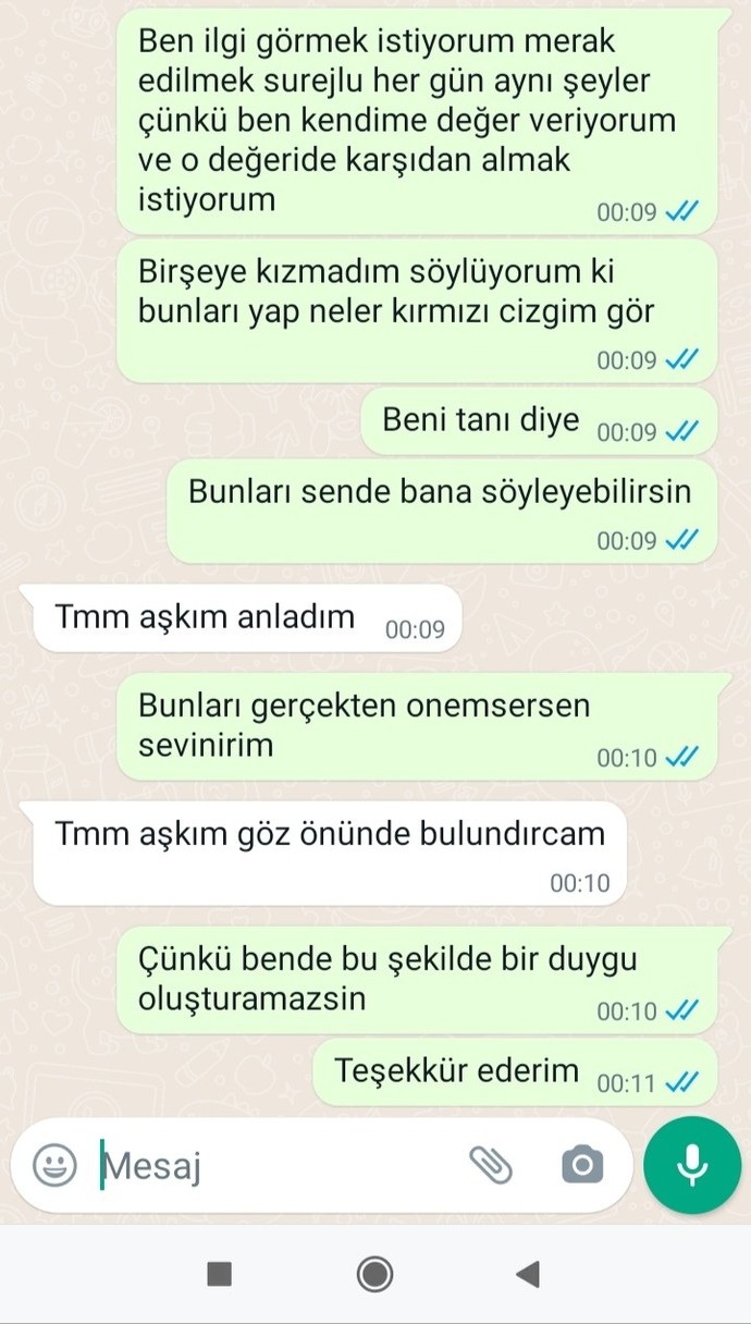 Bana ilgisiz davranan sevgilime böyle bir konuşma yaptım sizce nasıl konusmusum?