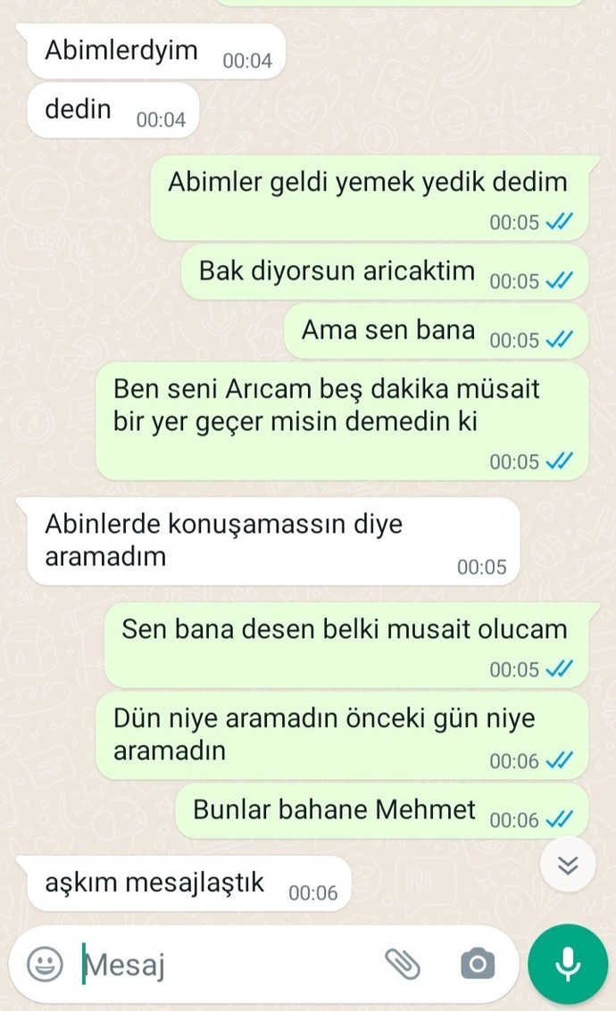 Bana ilgisiz davranan sevgilime böyle bir konuşma yaptım sizce nasıl konusmusum?