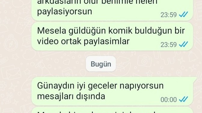 Bana ilgisiz davranan sevgilime böyle bir konuşma yaptım sizce nasıl konusmusum?