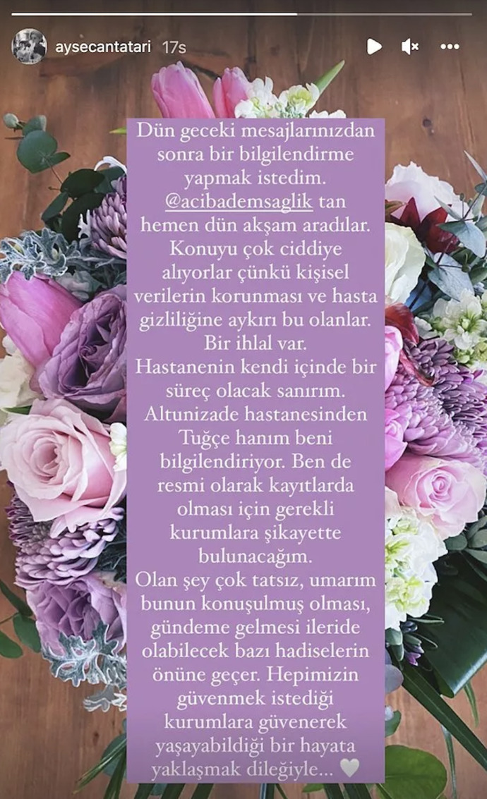 Ayşecan Tatari, kızı Müjganın doktorunun attığı mesaja kızıp ifşa etti. Sizce yaptığı doğru mu?