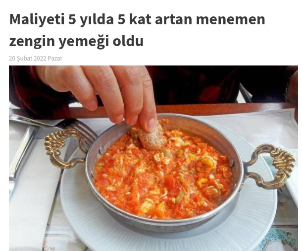 Menemenin maliyeti 5 kat arttı. Eskiden fakir yemeği denilen yemekler hangileriydi?