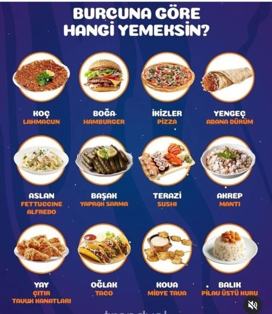 Burcuna göre hangi yemeksin peki?