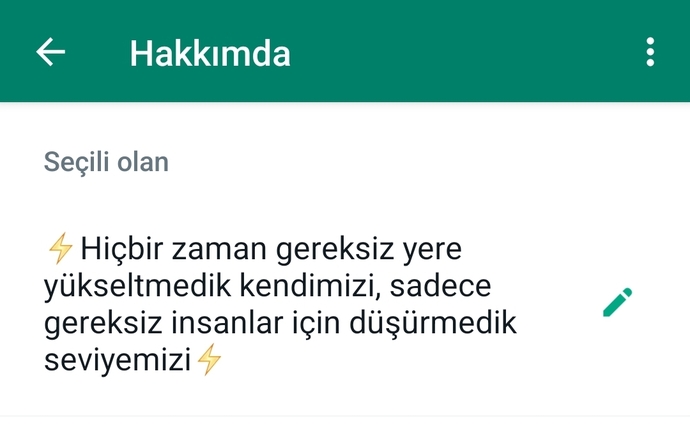 WhatsApp durumunuz şu an nedir?