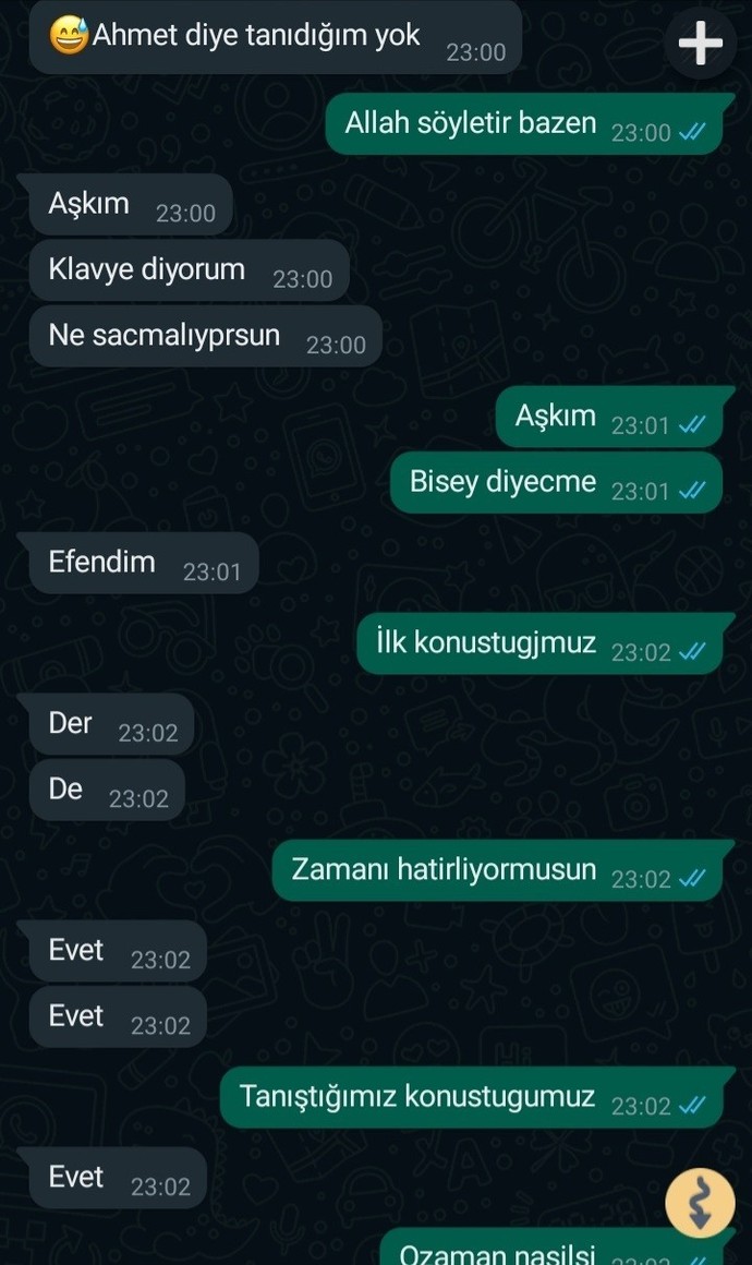 Nişanlım whatsapta onunla konuşurken erkek ismi yazdı ?