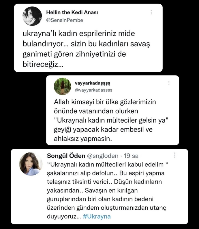 Ukraynalı kızlar türkiyeye gelsin” diyen şeref yoksunları?