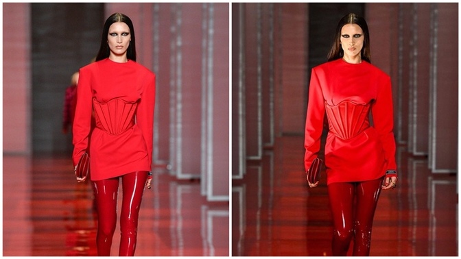 Versace defilesinde boy gösteren Bella Hadid cool mu yoksa közlenmiş bibere mi benziyor?