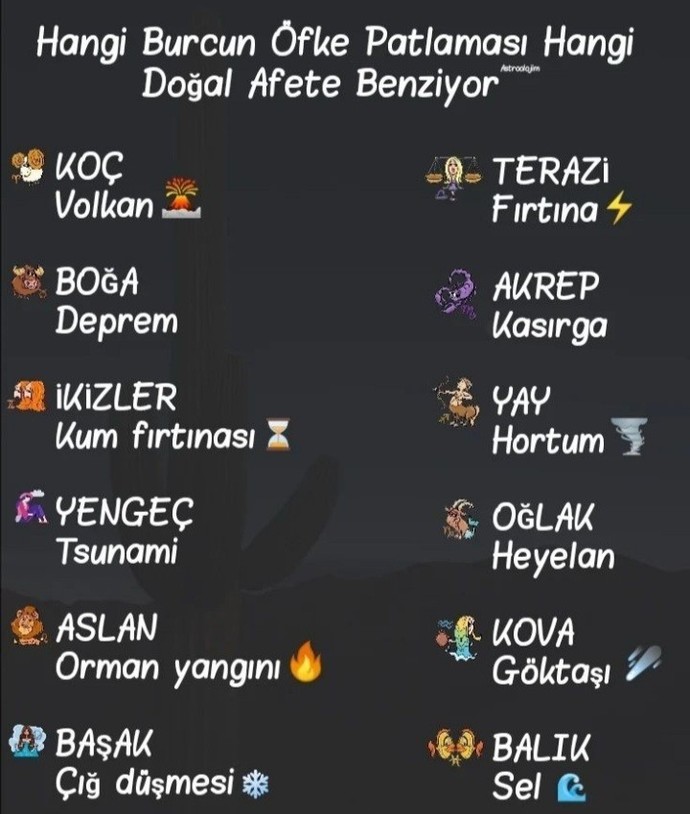 Burcuna göre öfke patlaması hangi doğal afete benziyor?