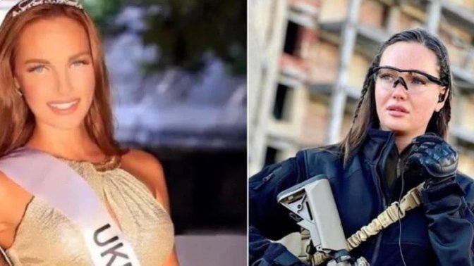 Miss Ukrayna güzeli savaşa katılmış, ne düşünüyorsunuz?