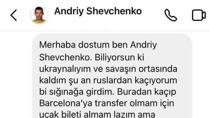 "Ben Andriy Shevchenko, ruslardan kaçıyorum. Uçak bileti için para atar mısın?" diye iban gönderen dolandırıcıya cevabınız ne olur?