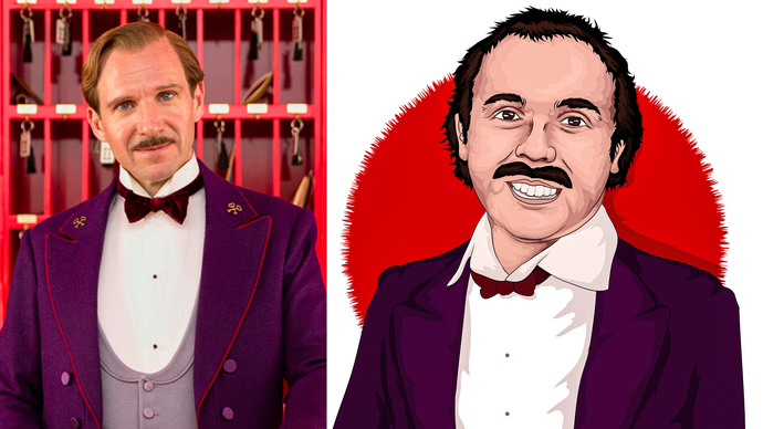 Mösyö Gustave/Ralph Fiennes çizimi nasıl olmuş?