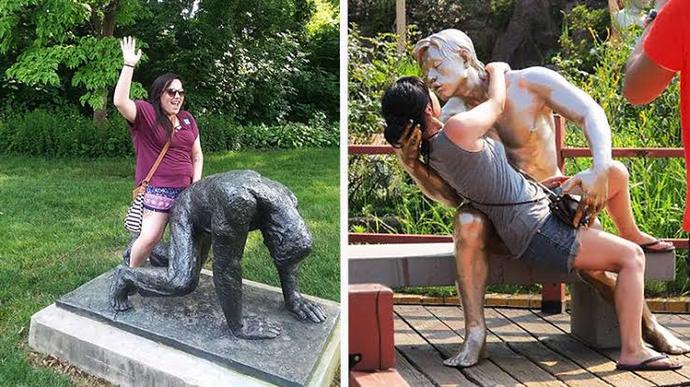 Sizce heykellerle poz vermek bir sanat mıdır?