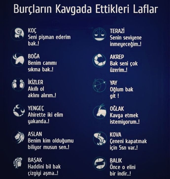 Burcunuza göre kavga da neler söylersiniz?
