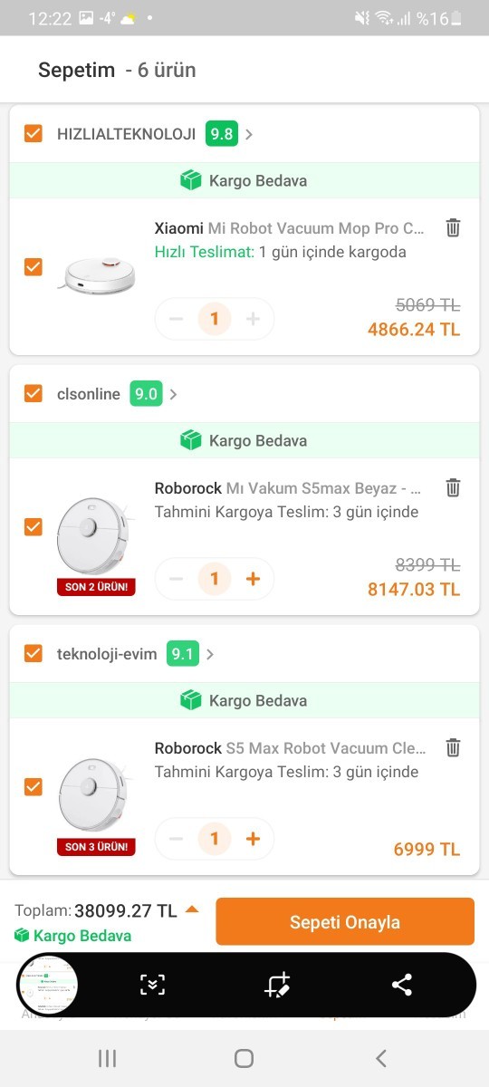 Hangi robot supurge kullanıyorsunuz?