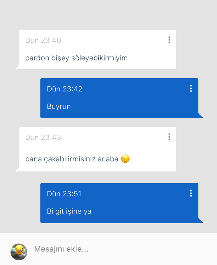 En son ne mesajı aldınız?